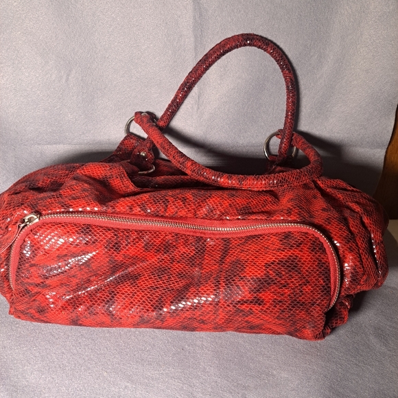 D-Fusion Red Snake Skin Hand bag Y2k - Picture 3 of 7